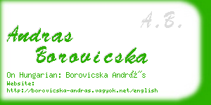 andras borovicska business card